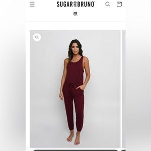 NWOT Sugar and Bruno Jumpsuit Burgundy S